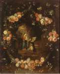 Kessel Jan van I Madonna with the Child and St Idelphonsus Framed with a Garland of Flowers  - Hermitage